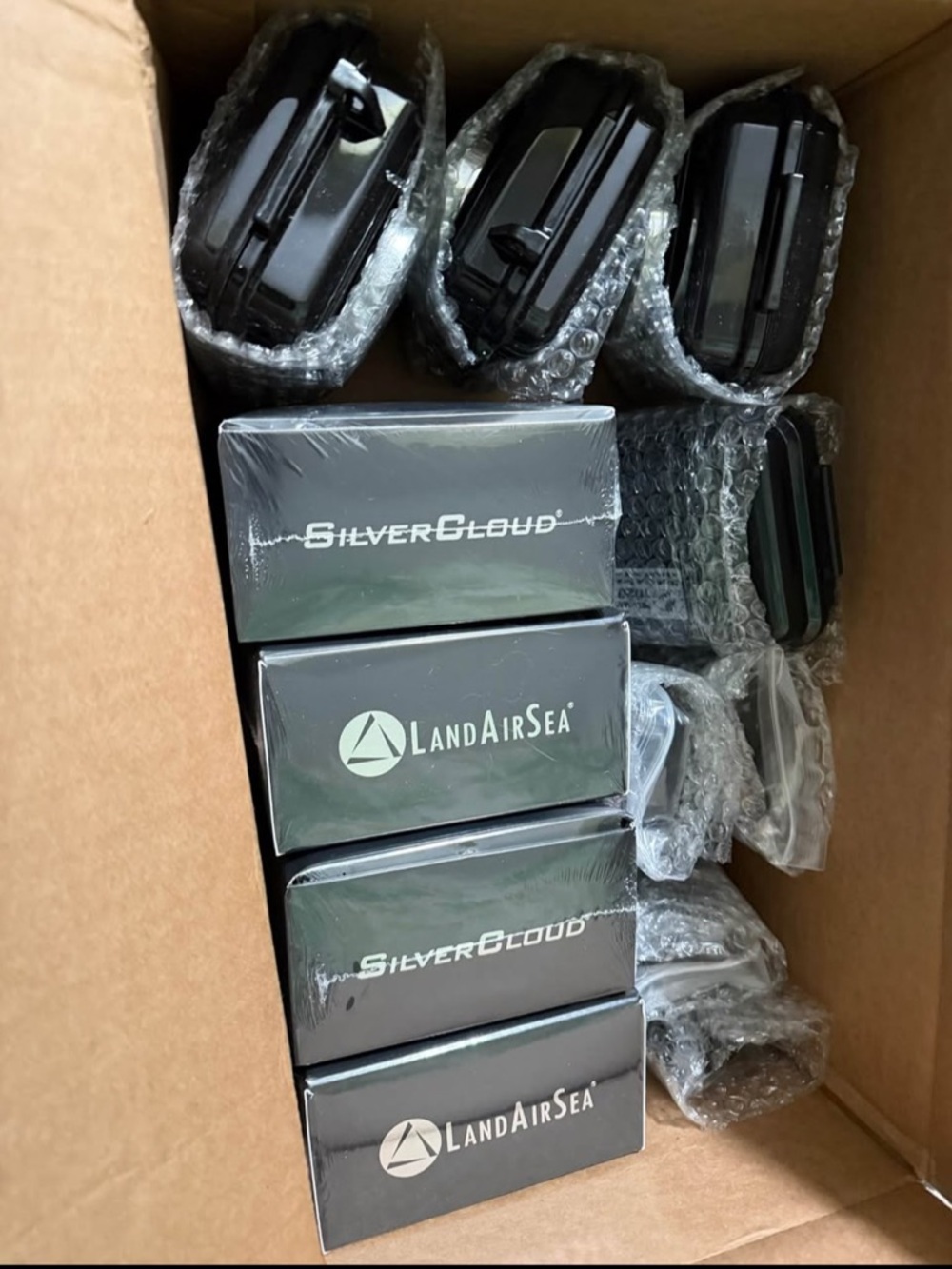 SilverCloud / LandAirSea Black Tracker Boxes - Lot